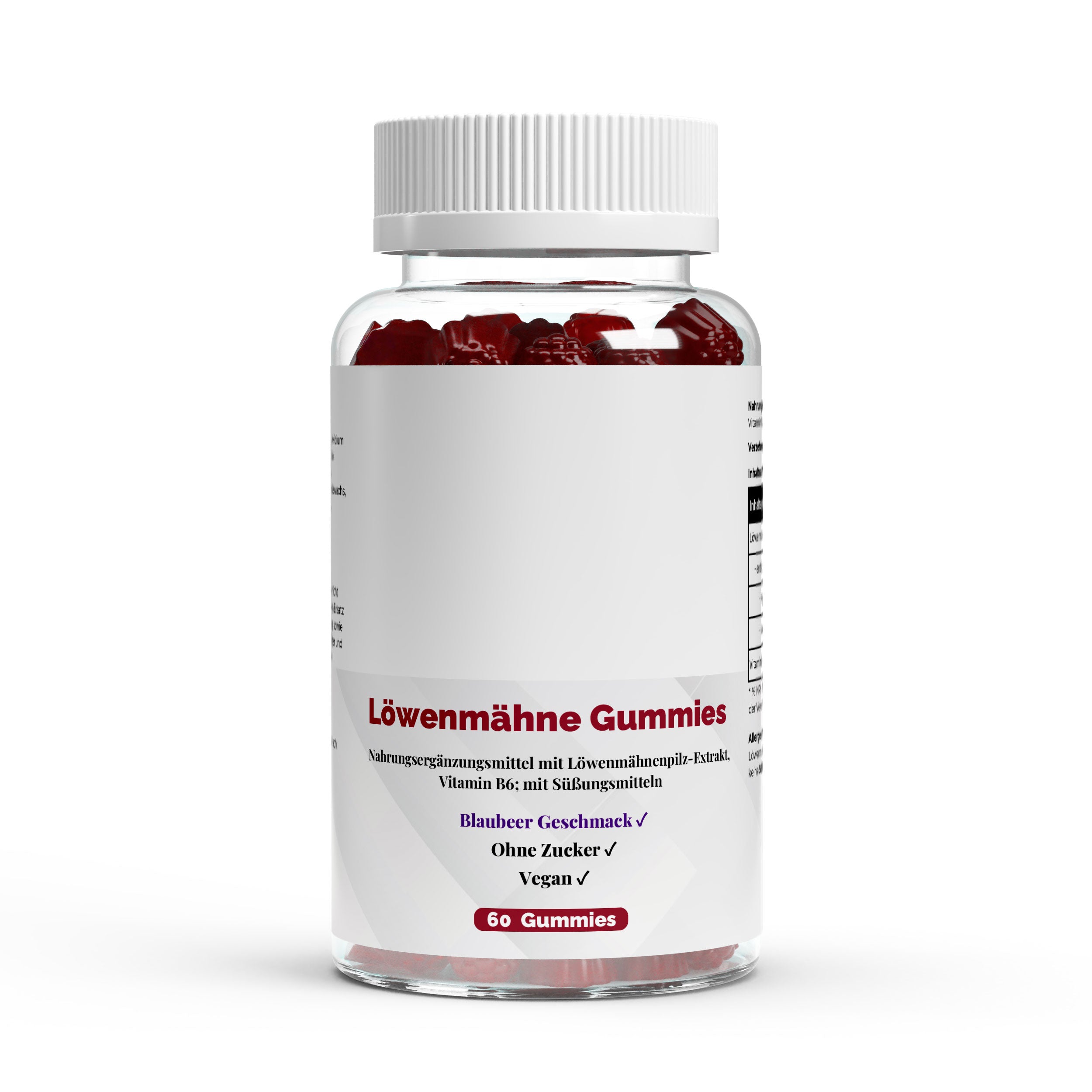 Löwenmähne + Vitamin B6 Gummies - 60 Stk.